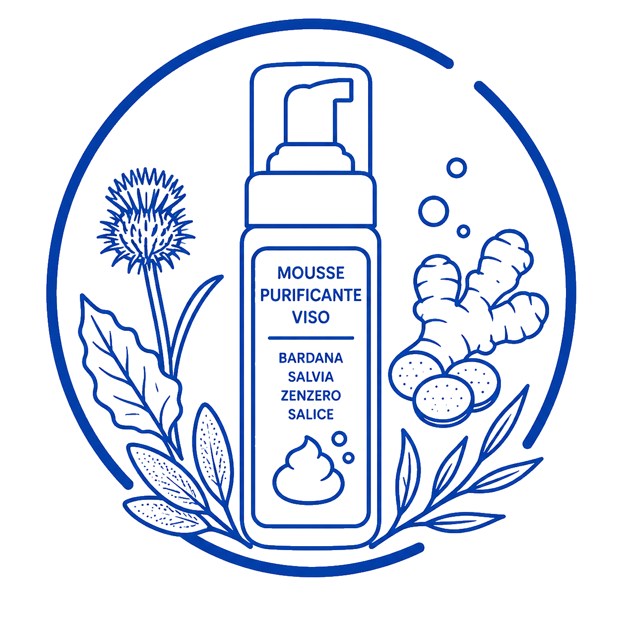 Mousse purificante Bardana, Salvia, Zenzero, Salice