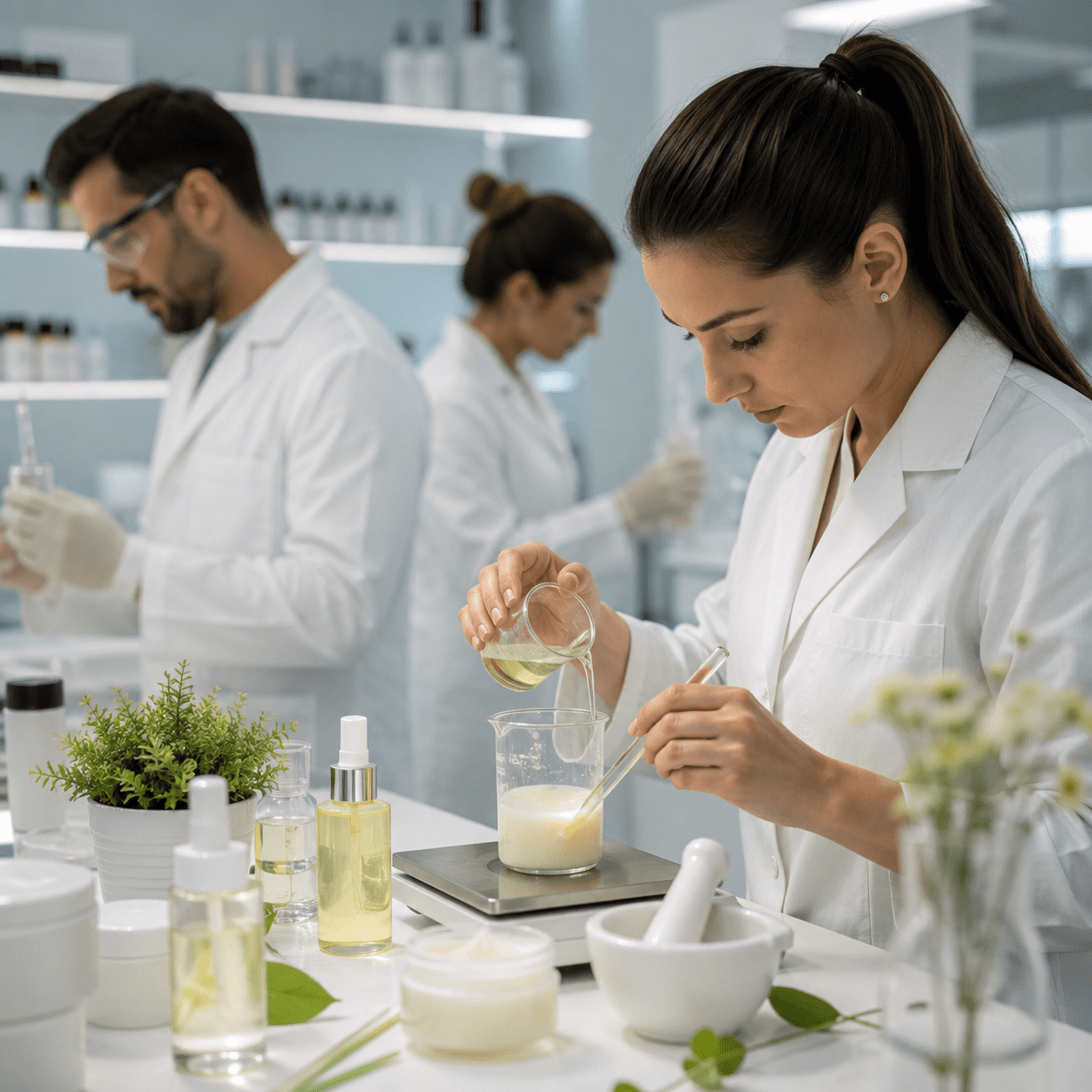 Scienziato in laboratorio con provetta che rappresenta l'innovazione Masder